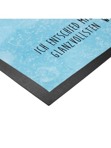 Mr. & Mrs. Panda Schmutzmatte Rotkehlchen Schlitten mit Spruch in Eisblau
