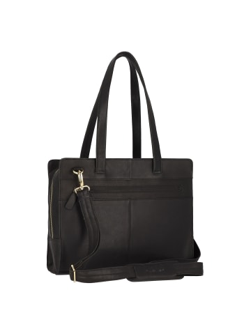 Plevier Pharos Aktentasche Leder 37.5 cm Laptopfach schwarz