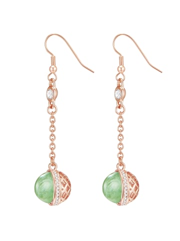 Lulu & Jane Ohrhänger aus Metall-Legierung verziert mit Kristallen von Swarovski® in roségold