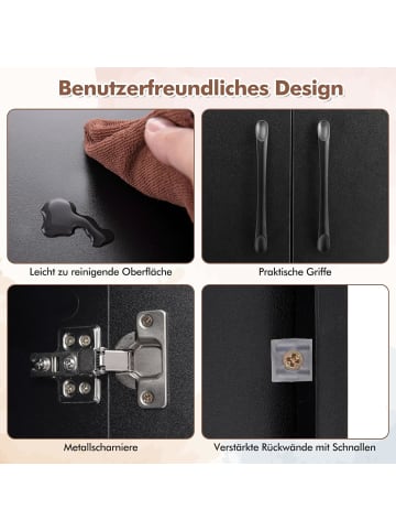 COSTWAY TV Schrank hängend 108 x 33 x 30,5 cm in Schwarz