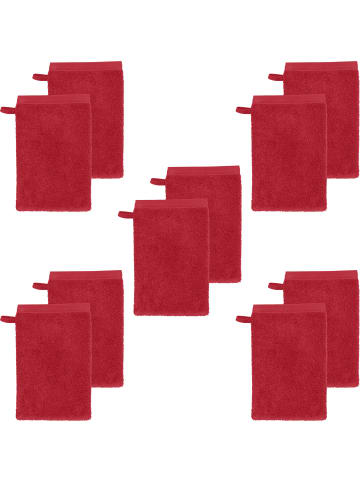 Erwin Müller Frottier Waschhandschuh 10er-Pack Heidenheim in rot