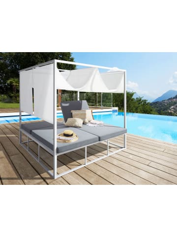 Beliani 4-tlg Sonneninsel PALLANZA in Weiß/Grau