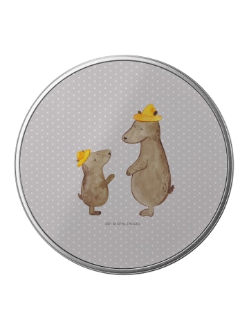 Mr. & Mrs. Panda Dose Bären mit Hut ohne Spruch in Grau Pastell