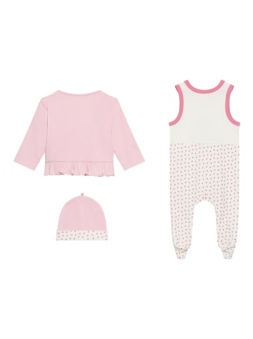 Kidsworld Strampler, Jäckchen & Mütze in rosa-weiß