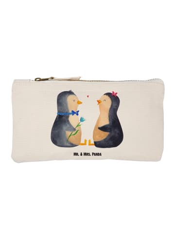 Mr. & Mrs. Panda Schminktasche Pinguin Pärchen ohne Spruch in Weiß