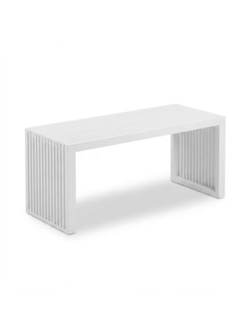relaxdays Sitzbank in Weiß - (B)90 x (H)43 x (T)33 cm