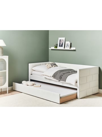 Beliani Tagesbett CHAVONNE in Weiß - (W) 99 x (H) 80 x (L) 218 cm