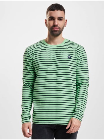 WOOD WOOD WOOD WOOD T-Shirt in palegreen/navystripes