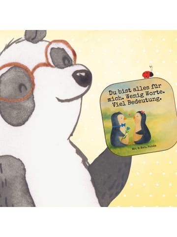 Mr. & Mrs. Panda Tischuntersetzer Pinguin Pärchen Design mit Spruch in Weiß