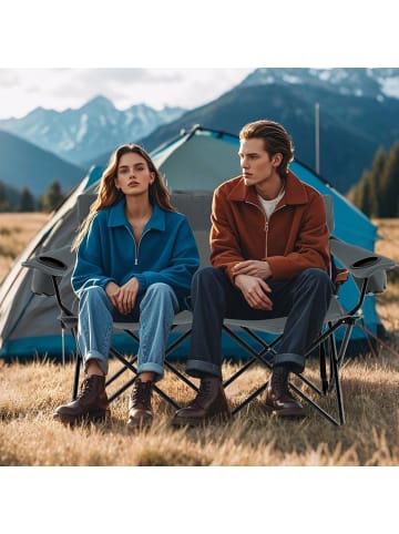COSTWAY Campingstuhl für 2 Personen in Grau