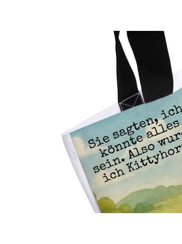 Mr. & Mrs. Panda Damen Schultertasche Einhorn Katze Design mit S... in Weiß