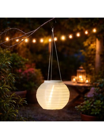 MARELIDA LED Solar Lampion Gartenlampion D: 15cm in weiß