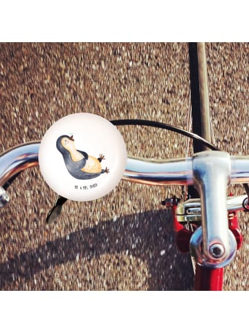 Mr. & Mrs. Panda XL Fahrradklingel Pinguin Lachen ohne Spruch in Weiß