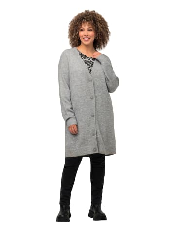 Ulla Popken Strickjacke in grau melange