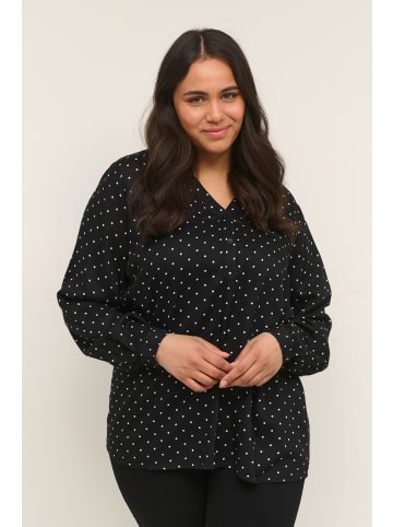KAFFE curve Bluse langarm KCjoy Regular fit in Black/White Dot
