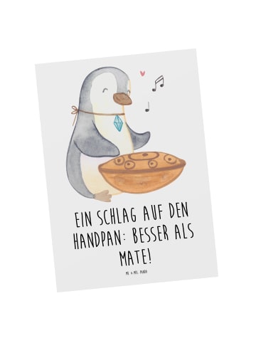 Mr. & Mrs. Panda Grußkarte Handpan Zauber mit Spruch in Weiß