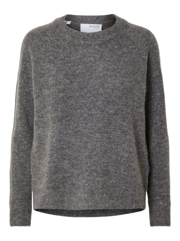 SELECTED FEMME Strick Pullover SLFLULU Wollpullover Rundhals Sweater in Grau-3
