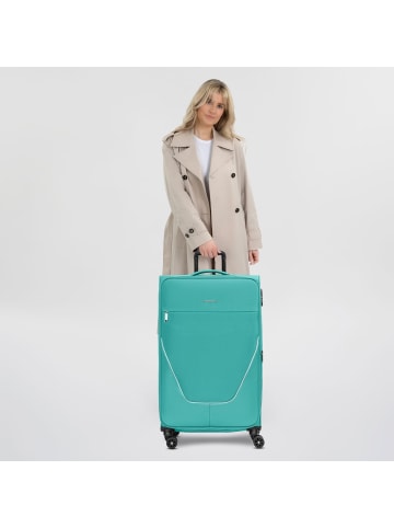 Stratic taska 4-Rollen Trolley L 76 cm mit Dehnfalte in petrol