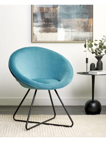 Beliani Esszimmerstuhl FLOBY II in Blau/Schwarz - (W) 69 x (H) 80 x (L) 58 cm