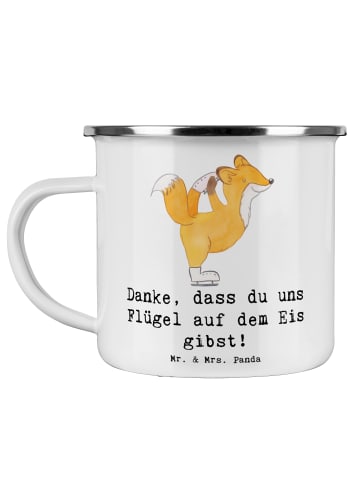 Mr. & Mrs. Panda Emaille Tasse Eiskunstlauf Trainerin Danke mit ... in Weiß