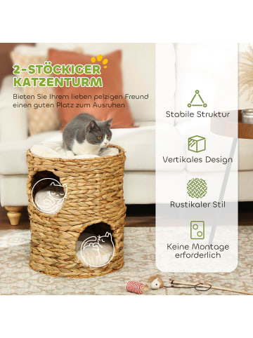 Pawhut Kratztonne Braun 40L x 40B x 73H cm