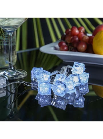 MARELIDA LED Lichterkette EISWÜRFEL 10 kaltweiße LED Ice Cube L: 90cm in weiß