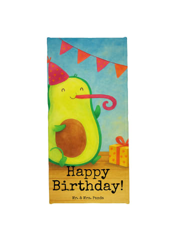 Mr. & Mrs. Panda Badhandtuch Avocado Geburtstag Design mit Spruch in Gelb Pastell