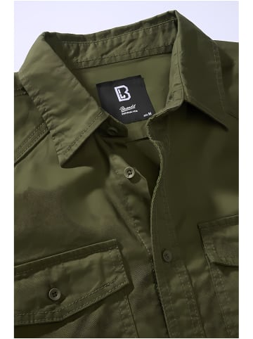 Brandit Hemd "Flannel Shirt Long Sleeve" in Grün