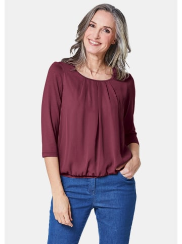 GOLDNER Chiffon-Shirt mit 3/4-Arm, Rundhals in bordeaux