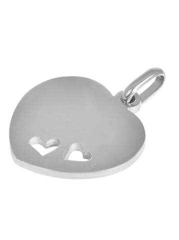 Adeliás Damen Anhänger – Herz Gravuranhänger aus Edelstahl in silber