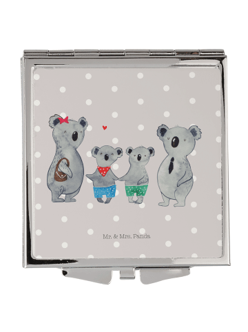 Mr. & Mrs. Panda Handtaschenspiegel quadratisch Koala Familie zw... in Grau Pastell
