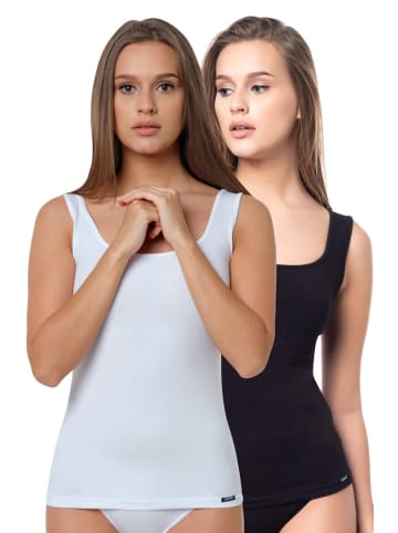 Yenita® Tank Top (2er Set) Modern-Collection in schwarz-weiss