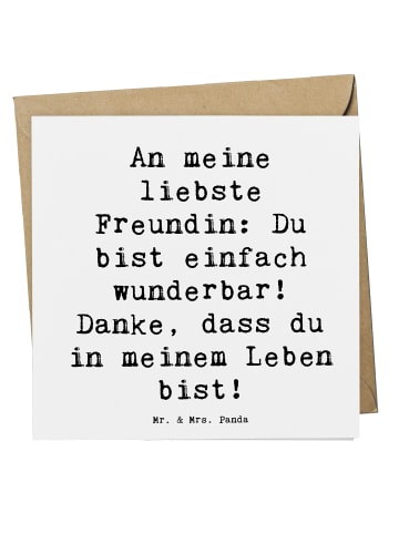 Mr. & Mrs. Panda Glückwunschkarte Spruch Liebste Freundin mit Sp... in Weiß
