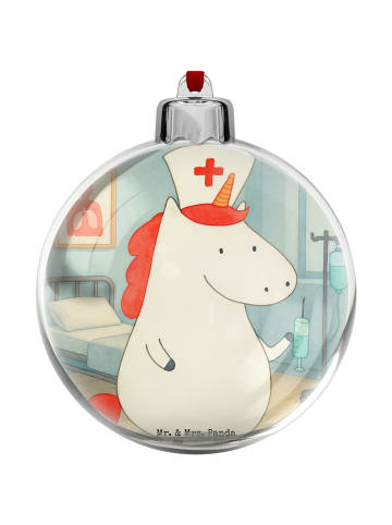 Mr. & Mrs. Panda kunststoff weihnachtskugel Einhorn Krankenschwe... in Weiß