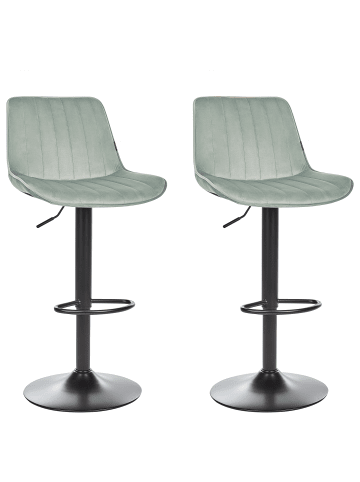 Beliani 2-tlg Drehhocker DUBROVNIK in Grün/Schwarz