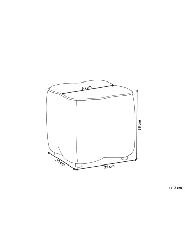 Beliani Pouf JUNO in Beige/Braun - (W) 35 x (H) 38 x (L) 35 cm