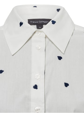 Franco Callegari Bluse in weiß marine