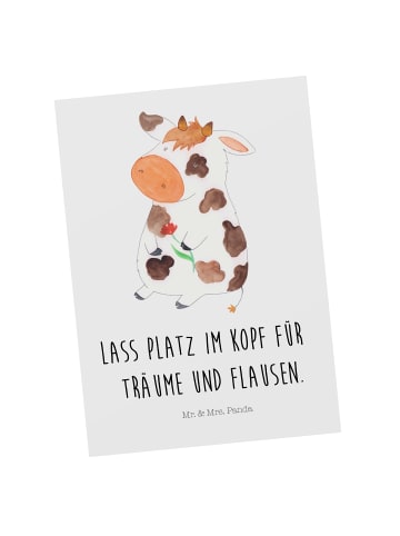 Mr. & Mrs. Panda Postkarte Kuh mit Spruch in Weiß