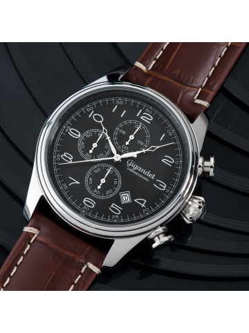 Gigandet Quarzuhr Chronograph "TIMELESS" in Braun/Silber/Schwarz