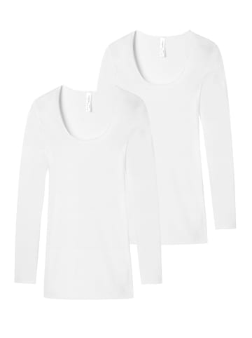 Schiesser Longsleeve Feinripp - Luxury in Weiß