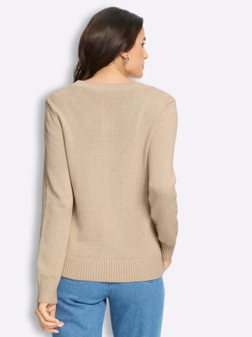 WITT WEIDEN Baumwoll-Pullover in sand-meliert