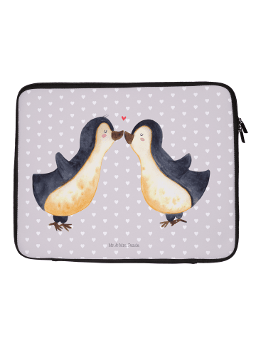 Mr. & Mrs. Panda Notebook Tasche Pinguin Liebe ohne Spruch in Grau Pastell
