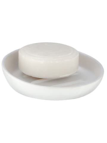 Wenko Seifenschale aus Keramik BADI in Weiß, (B) 11,5 x (H) 3 x (L) 11,5 cm