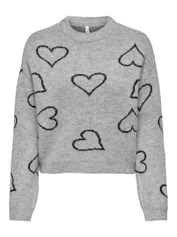 ONLY Strickpullover in Light Grey Melange
