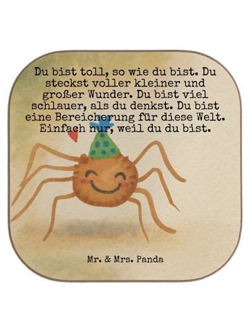 Mr. & Mrs. Panda Glasuntersetzer Spinne Agathe Party Design mit ... in Weiß