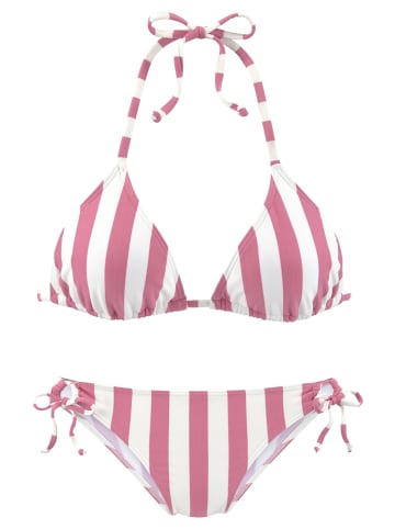 Venice Beach Triangel-Bikini in rosa-weiß