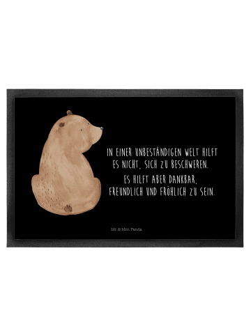 Mr. & Mrs. Panda Fußmatte außen Bär Schulterblick mit Spruch in Schwarz