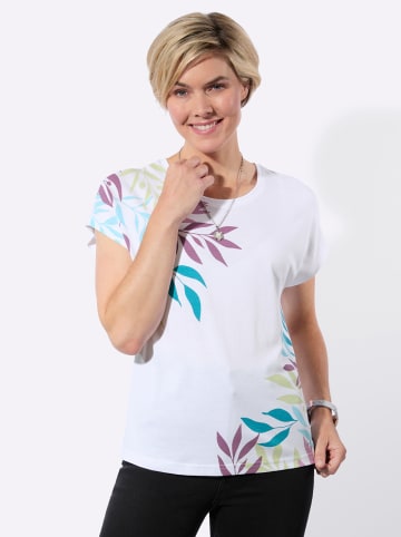 WITT WEIDEN Rundhalsshirt in weiß-aquamarin-bedruckt