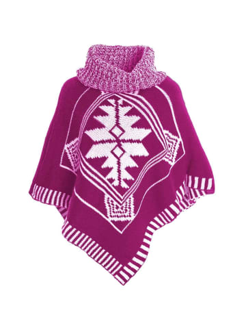 BEZLIT Poncho in Pink - Weiß