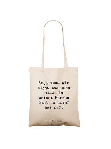 Mr. & Mrs. Panda Stoffbeutel Spruch Trennung von den Eltern mit ... in Creme